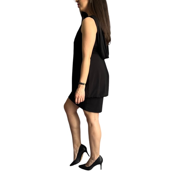 CACHE black plunge stretch banded bubble Cocktail style dress, size 4 - Picture 9 of 14